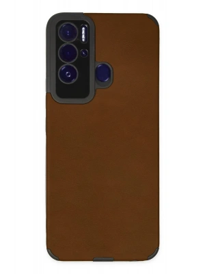 Newface Tecno Pova Neo Kılıf Loop Deri Silikon - Kahverengi