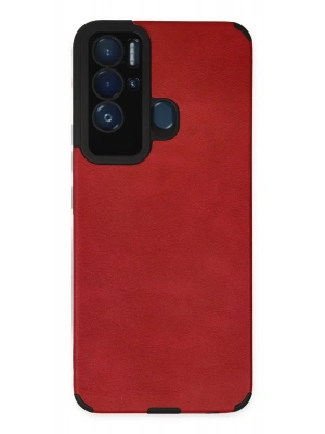 Newface Tecno Pova Neo Kılıf Loop Deri Silikon - Kırmızı