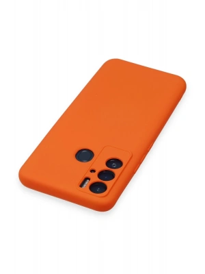 Newface Tecno Pova Neo Kılıf Nano içi Kadife Silikon - Turuncu