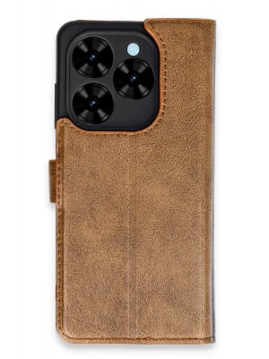 Newface Tecno Spark Go 2024 Kılıf Trend S Plus Kapaklı Kılıf - Taba