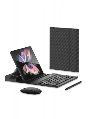 Newface Universal Universal Kılıf Fold Klavye - Karbon Siyah