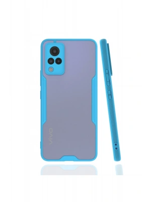 Newface Vivo V21 Kılıf Platin Silikon - Mavi