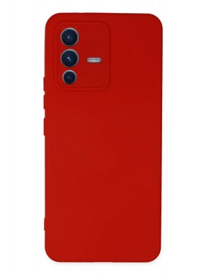 Newface Vivo V23 5G Kılıf Nano içi Kadife Silikon - Kırmızı