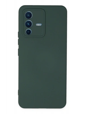 Newface Vivo V23 5G Kılıf Nano içi Kadife Silikon - Koyu Yeşil