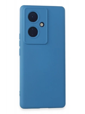 Newface Vivo V29 Lite Kılıf Nano içi Kadife Silikon - Mavi