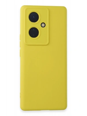 Newface Vivo V29 Lite Kılıf Nano içi Kadife Silikon - Sarı