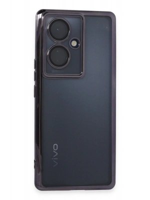 Newface Vivo V29 Lite Kılıf Razer Lensli Silikon - Mor