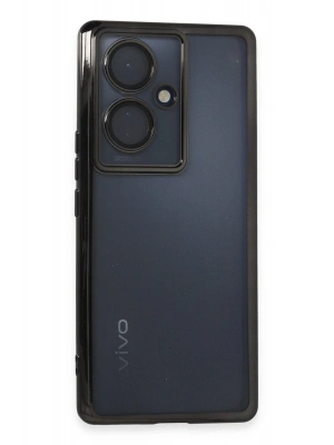 Newface Vivo V29 Lite Kılıf Razer Lensli Silikon - Siyah