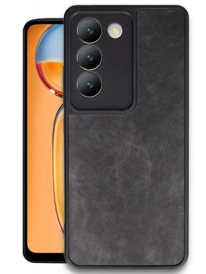 Newface Vivo V30 Lite 4G Kılıf Aras Deri Kapak - Siyah