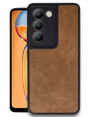 Newface Vivo V30 Lite 4G Kılıf Aras Deri Kapak - Taba