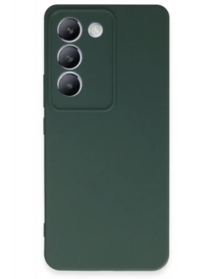 Newface Vivo V30 Lite 4G Kılıf First Silikon - Koyu Yeşil