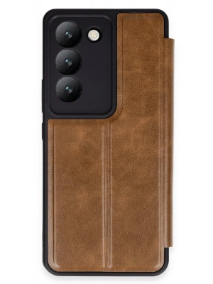 Newface Vivo V30 Lite 4G Kılıf Flip Cover - Taba