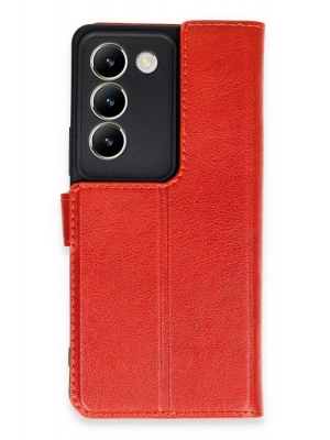 Newface Vivo V30 Lite 4G Kılıf Trend S Plus Kapaklı Kılıf - Kırmızı