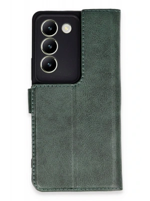 Newface Vivo V30 Lite 4G Kılıf Trend S Plus Kapaklı Kılıf - Yeşil