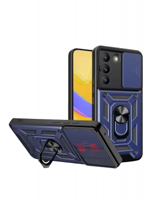 Newface Vivo V30 Lite 4G Pars Lens Yüzüklü Silikon - Lacivert