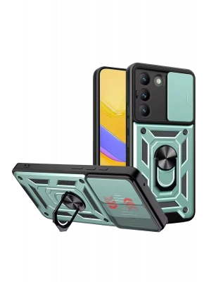 Newface Vivo V30 Lite 4G Pars Lens Yüzüklü Silikon - Yeşil