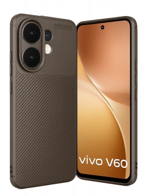 Newface Vivo V60 5G Auto Focus Karbon Kapak - Kahverengi