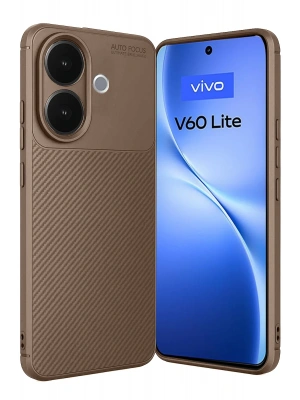 Newface Vivo V60 Lite Auto Focus Karbon Kapak - Kahverengi