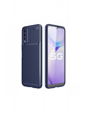 Newface Vivo Y11S Kılıf Auto Focus Karbon Kapak - Lacivert