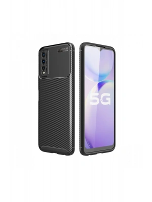 Newface Vivo Y11S Kılıf Auto Focus Karbon Kapak - Siyah