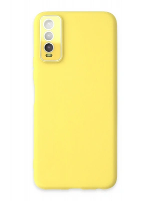 Newface Vivo Y11S Kılıf Lansman Glass Kapak - Sarı