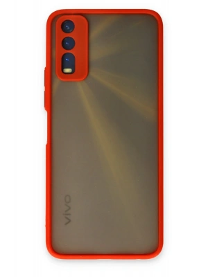 Newface Vivo Y11S Kılıf Montreal Silikon Kapak - Kırmızı