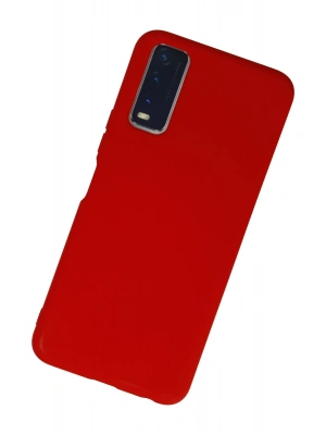 Newface Vivo Y11S Kılıf Nano içi Kadife Silikon - Kırmızı