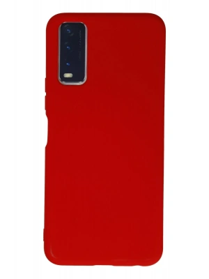 Newface Vivo Y11S Kılıf Nano içi Kadife Silikon - Kırmızı