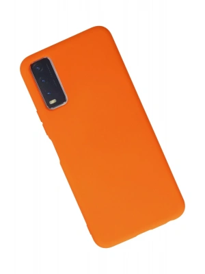 Newface Vivo Y11S Kılıf Nano içi Kadife Silikon - Turuncu