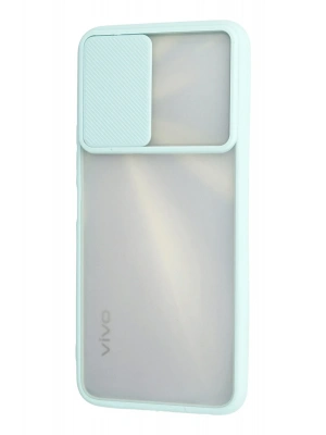 Newface Vivo Y11S Kılıf Palm Buzlu Kamera Sürgülü Silikon - Turkuaz
