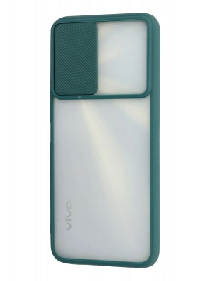 Newface Vivo Y11S Kılıf Palm Buzlu Kamera Sürgülü Silikon - Yeşil
