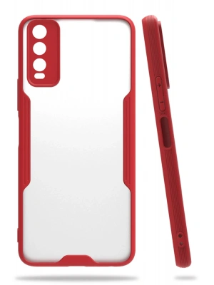 Newface Vivo Y11S Kılıf Platin Silikon - Kırmızı