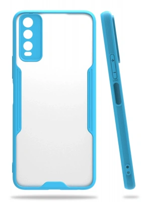 Newface Vivo Y11S Kılıf Platin Silikon - Mavi