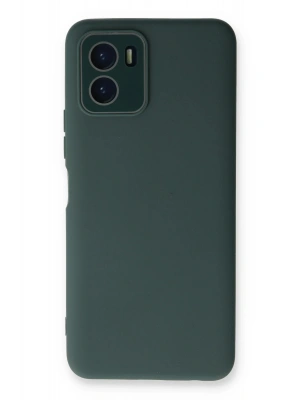 Newface Vivo Y15S Kılıf Lansman Glass Kapak - Koyu Yeşil