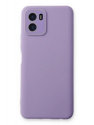 Newface Vivo Y15S Kılıf Lansman Glass Kapak - Lila