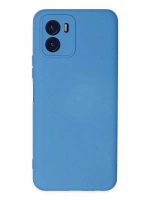 Newface Vivo Y15S Kılıf Nano içi Kadife Silikon - Mavi