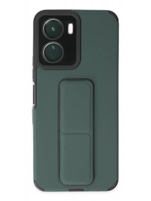Newface Vivo Y16 Kılıf Mega Standlı Silikon - Yeşil