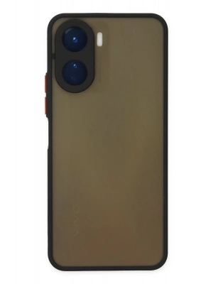 Newface Vivo Y16 Kılıf Montreal Silikon Kapak - Siyah