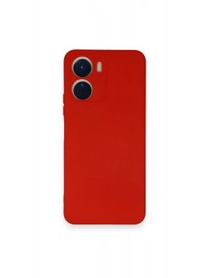 Newface Vivo Y16 Kılıf Nano içi Kadife Silikon - Kırmızı