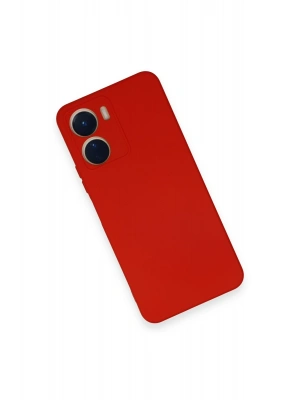 Newface Vivo Y16 Kılıf Nano içi Kadife Silikon - Kırmızı
