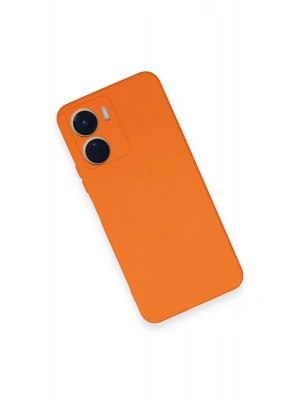 Newface Vivo Y16 Kılıf Nano içi Kadife Silikon - Turuncu