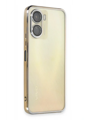 Newface Vivo Y16 Kılıf Razer Lensli Silikon - Gold