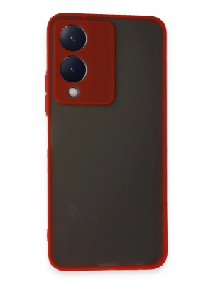 Newface Vivo Y17S Kılıf Montreal Silikon Kapak - Kırmızı