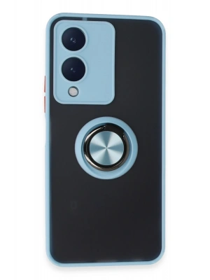 Newface Vivo Y17S Kılıf Montreal Yüzüklü Silikon Kapak - Buz Mavi