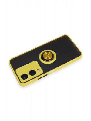 Newface Vivo Y17S Kılıf Montreal Yüzüklü Silikon Kapak - Sarı