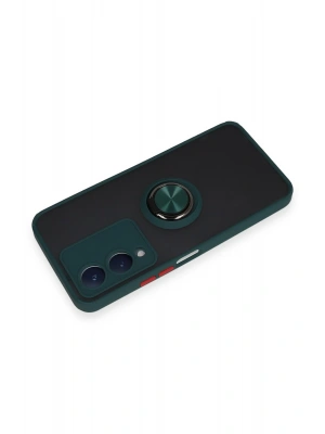 Newface Vivo Y17S Kılıf Montreal Yüzüklü Silikon Kapak - Yeşil