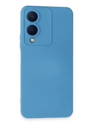 Newface Vivo Y17S Kılıf Nano içi Kadife Silikon - Mavi