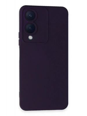 Newface Vivo Y17S Kılıf Nano içi Kadife Silikon - Mor