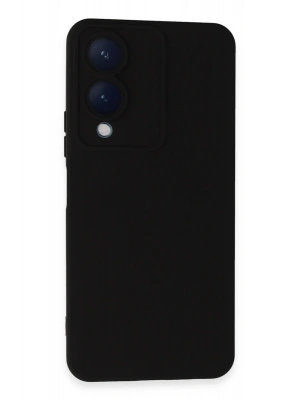 Newface Vivo Y17S Kılıf Nano içi Kadife Silikon - Siyah