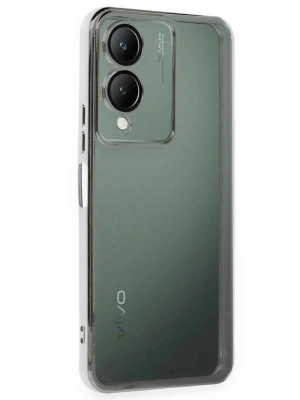 Newface Vivo Y17S Kılıf Razer Lensli Silikon - Gümüş